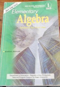 Image of Elementary Algebra Textbook for First Year