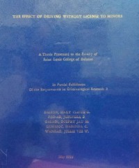 The Effect of Driving without Licensee to Minors