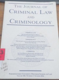 The Journal of Criminal Law and Criminology